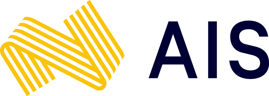 AIS logo_sn_inline_gold+navy